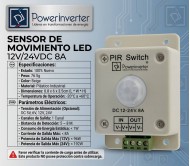 SENSOR DE MOVIMIENTO LED 12V/24VDC 8A